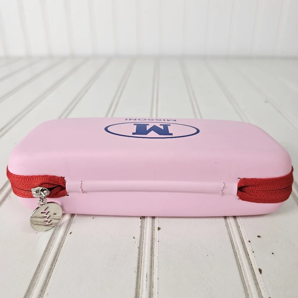 Missoni Sunglasses Case Pink Red Zip Around and Lanyard ONLY‎